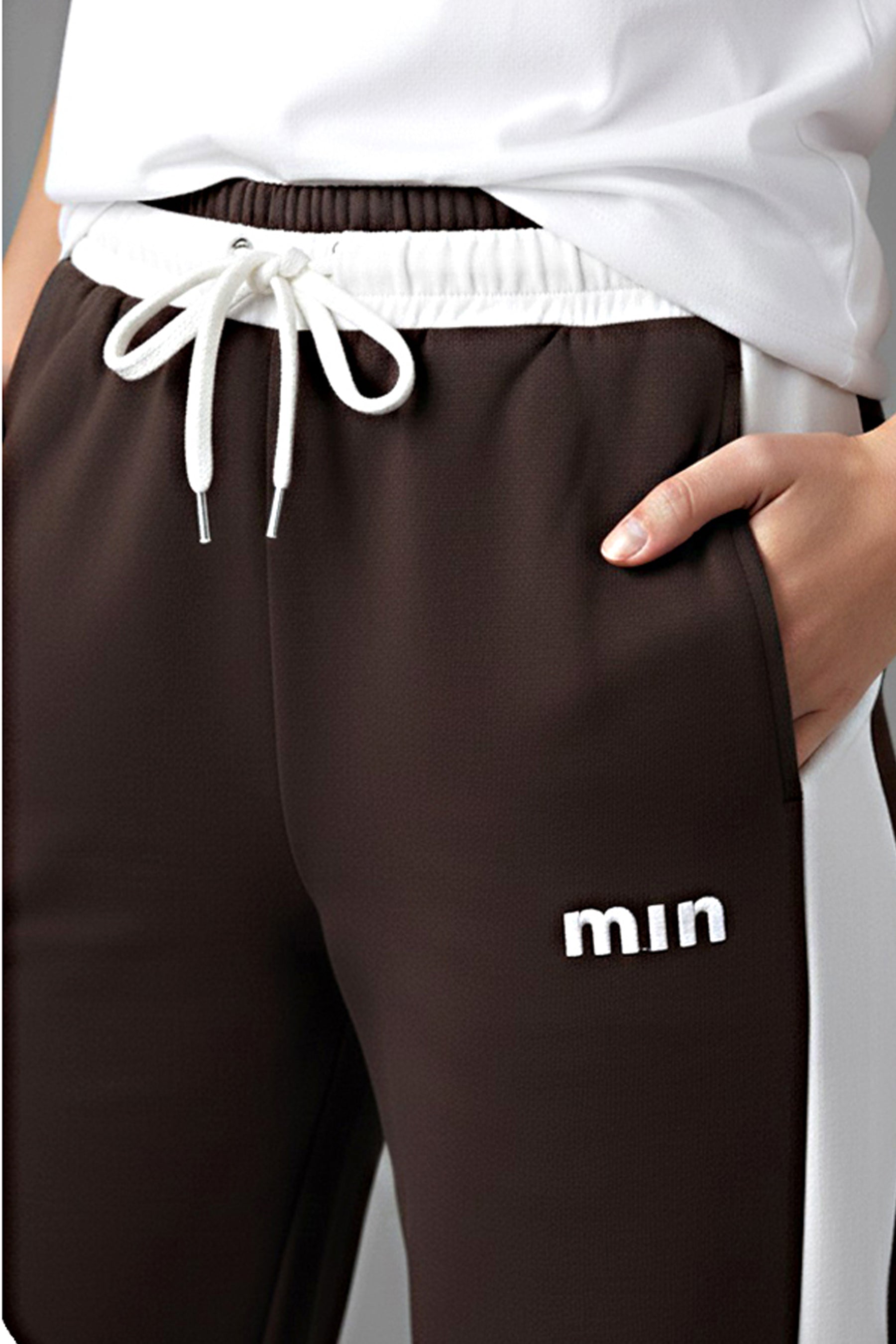 Brown Side-Stripe Track Pant