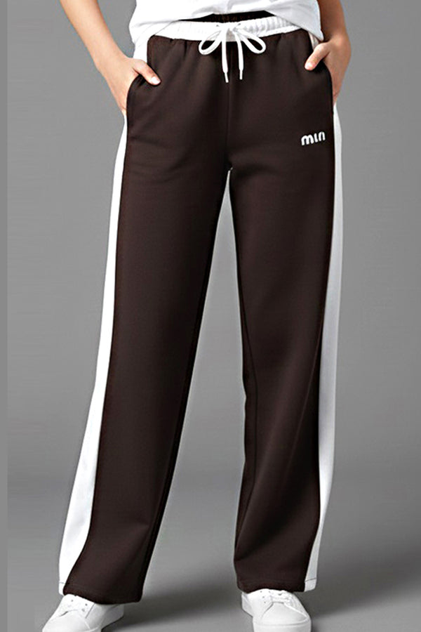Brown Side-Stripe Track Pant