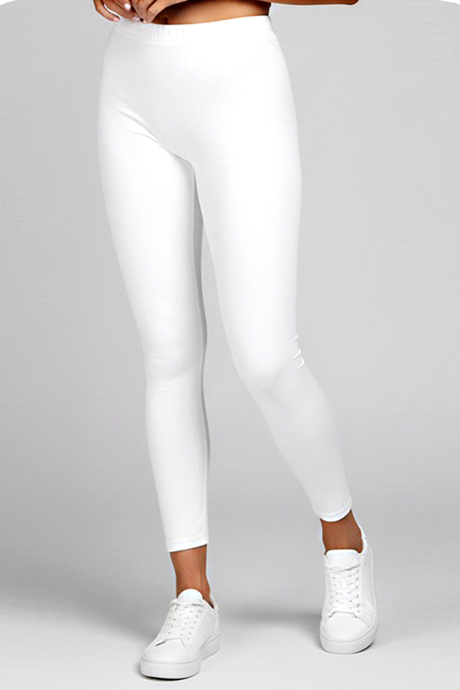 Classic White Ankle-Length Leggings