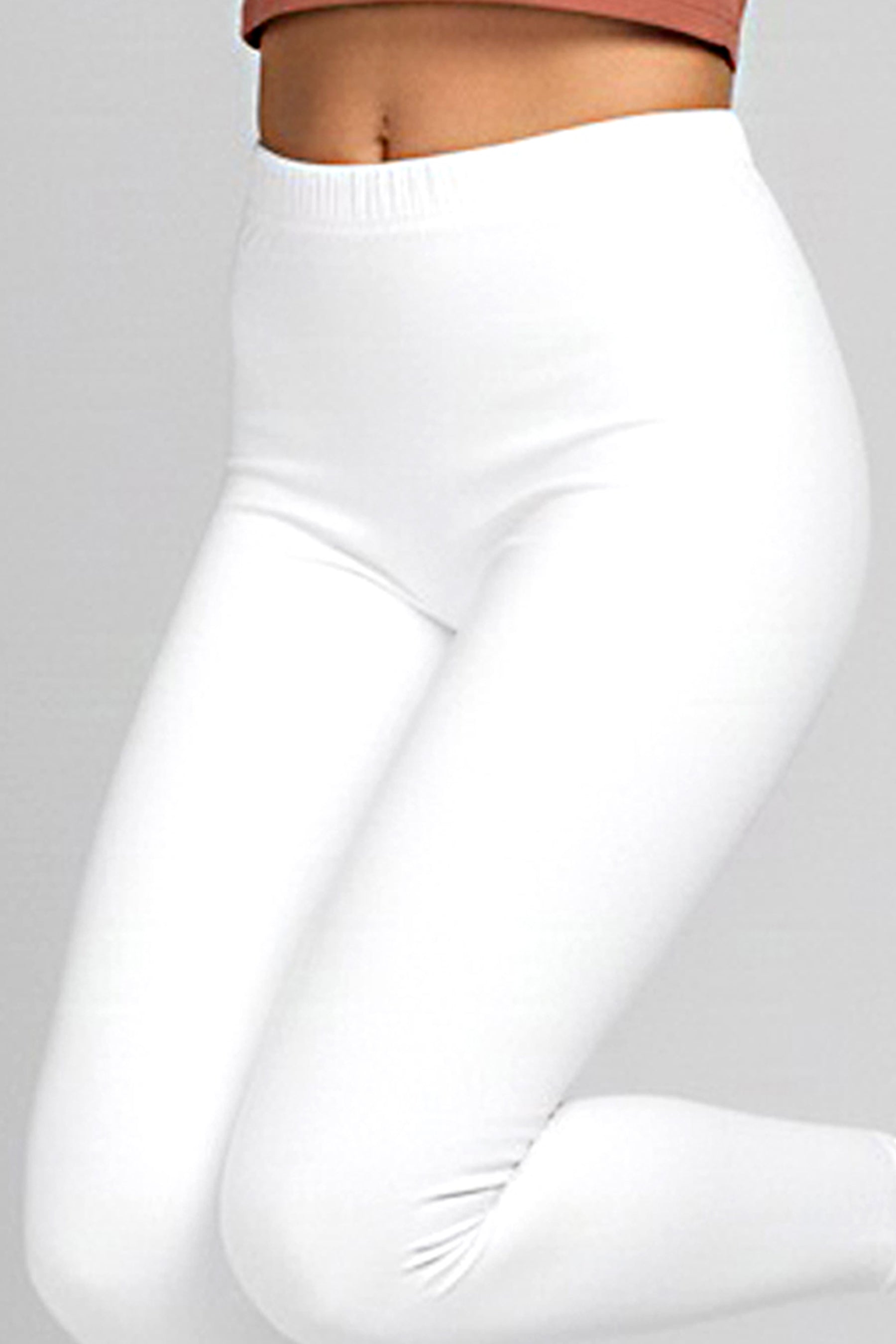 Classic White Ankle-Length Leggings