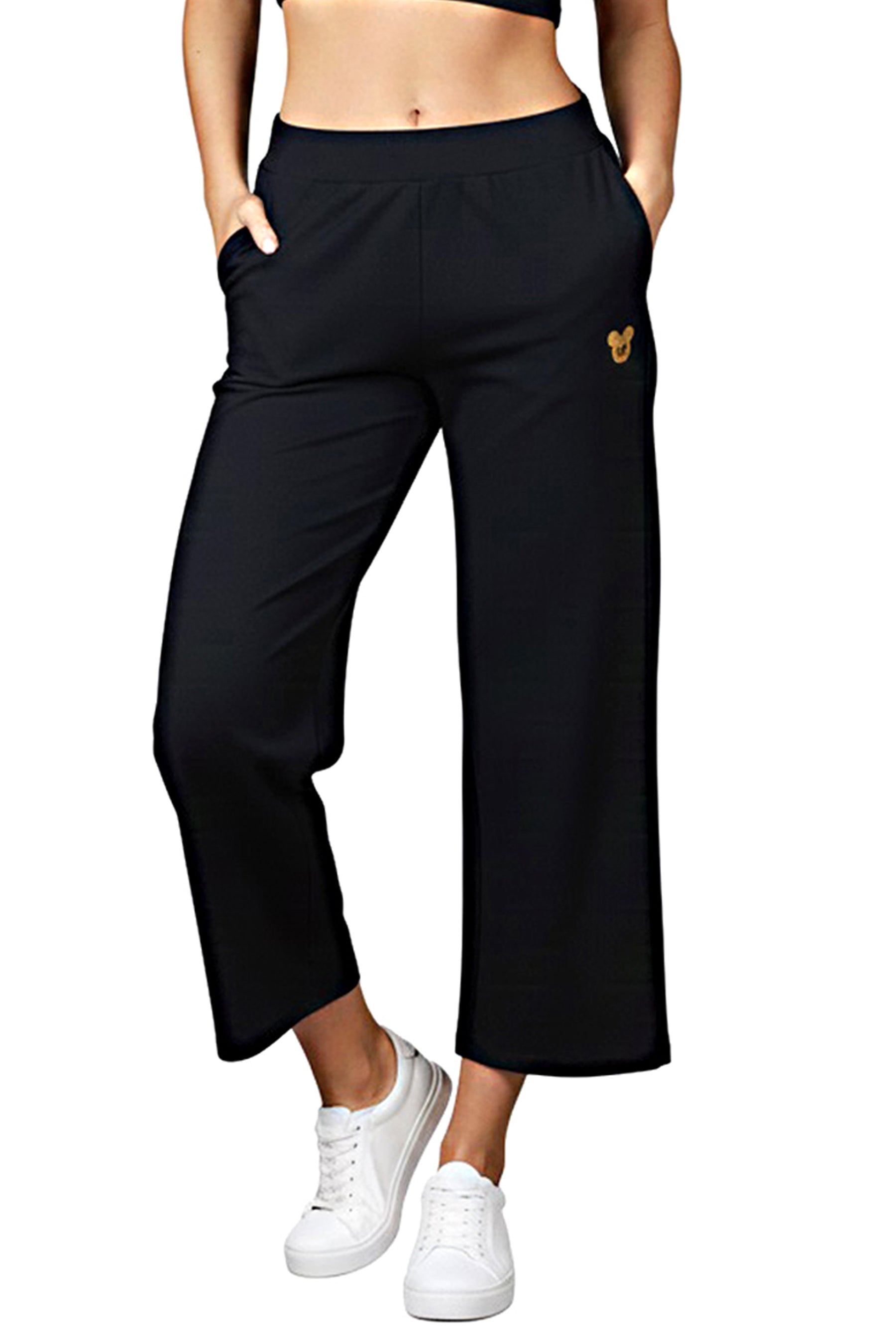 Black Wide-Leg Track Pant