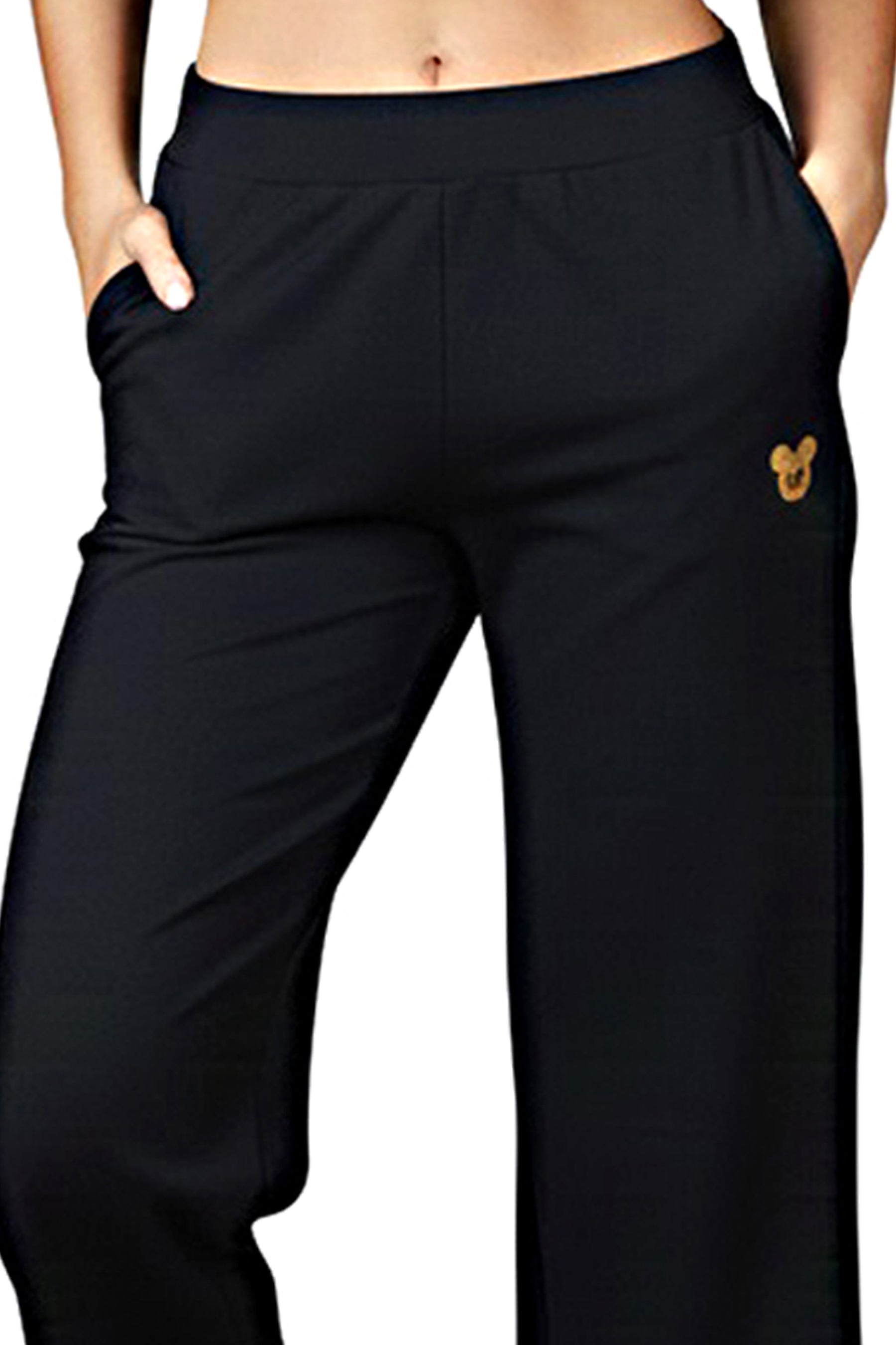 Black Wide-Leg Track Pant