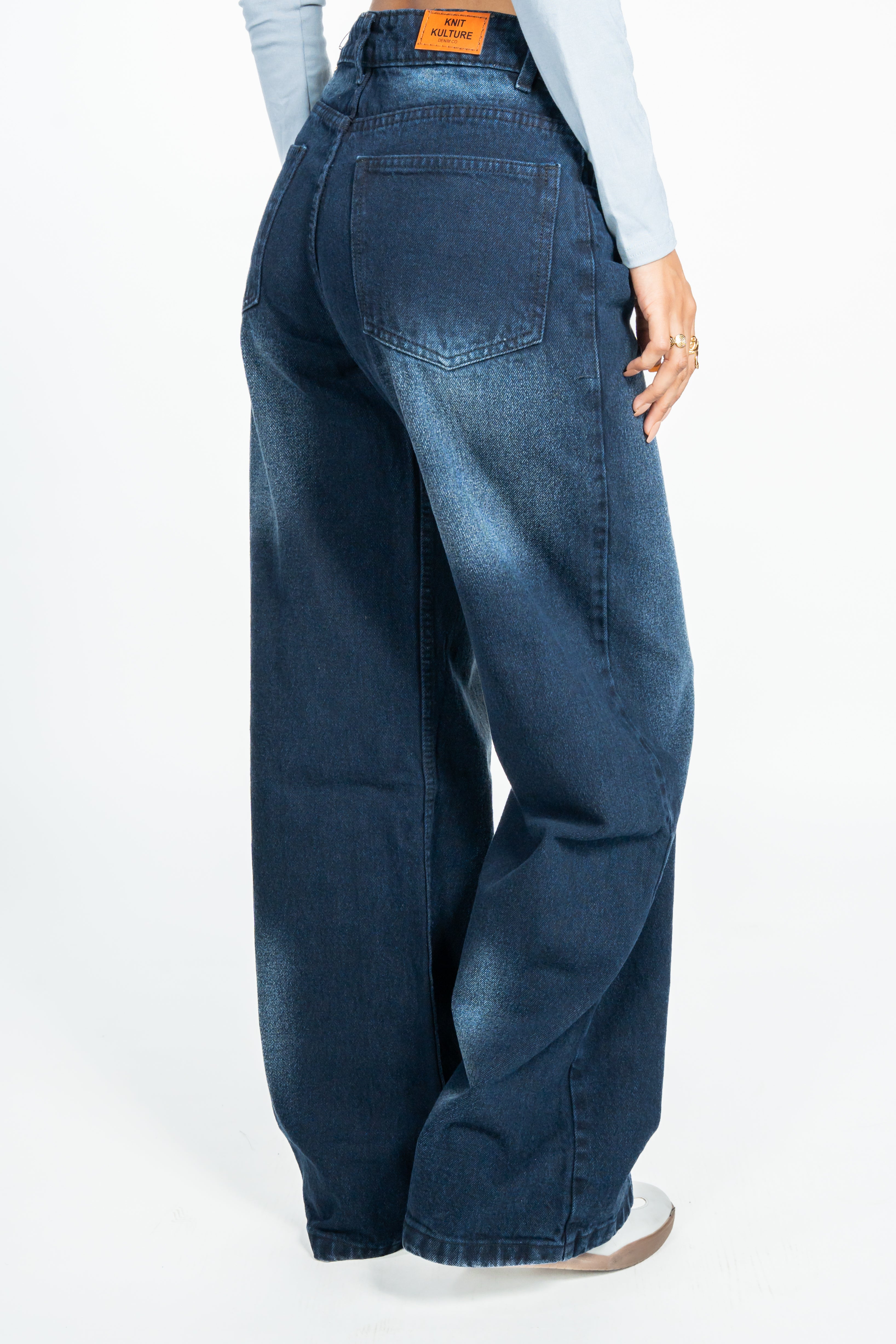 Midnight Fade Wide Leg Jeans