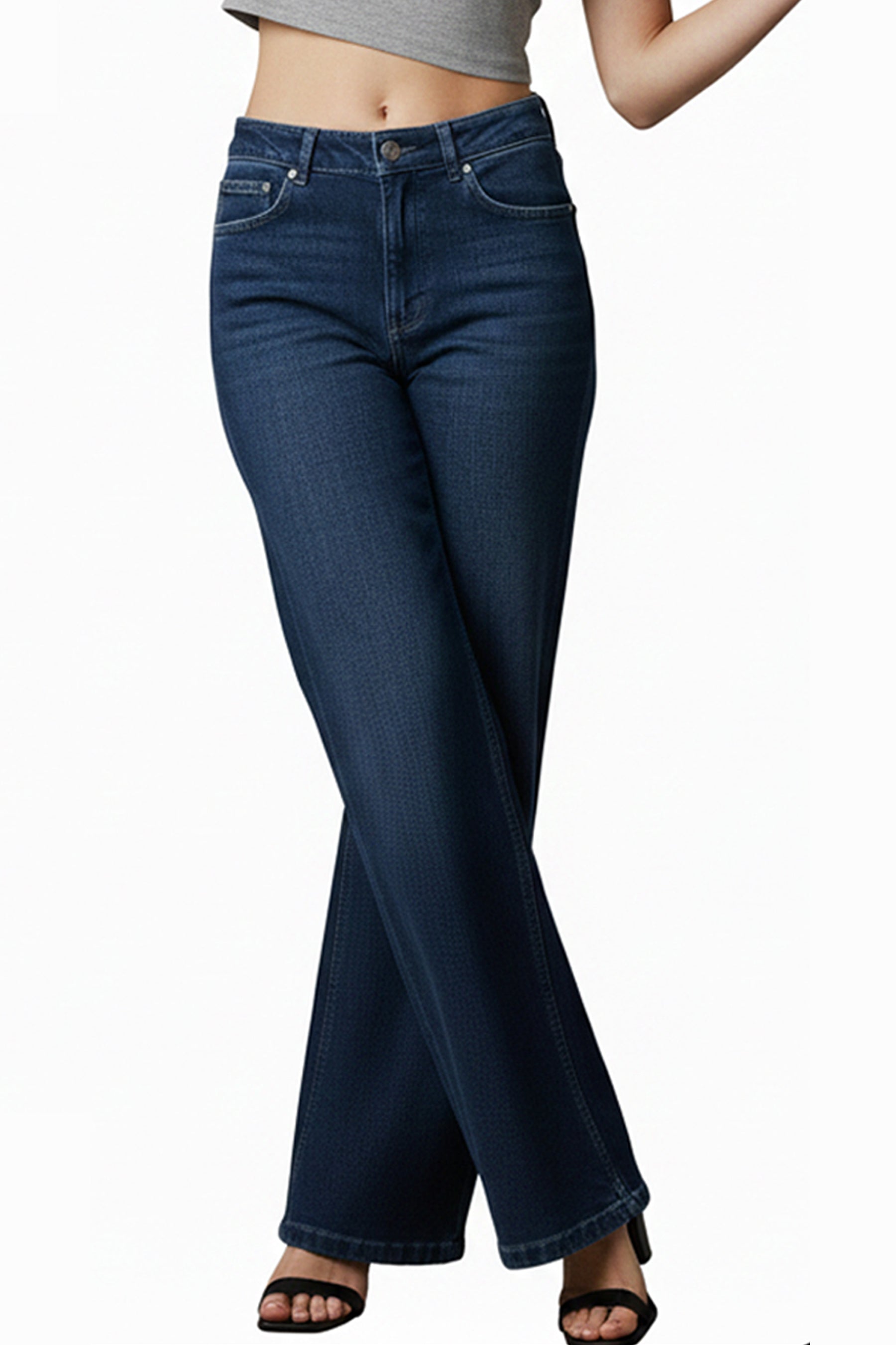 Wide Leg Jeans – Dark Blue
