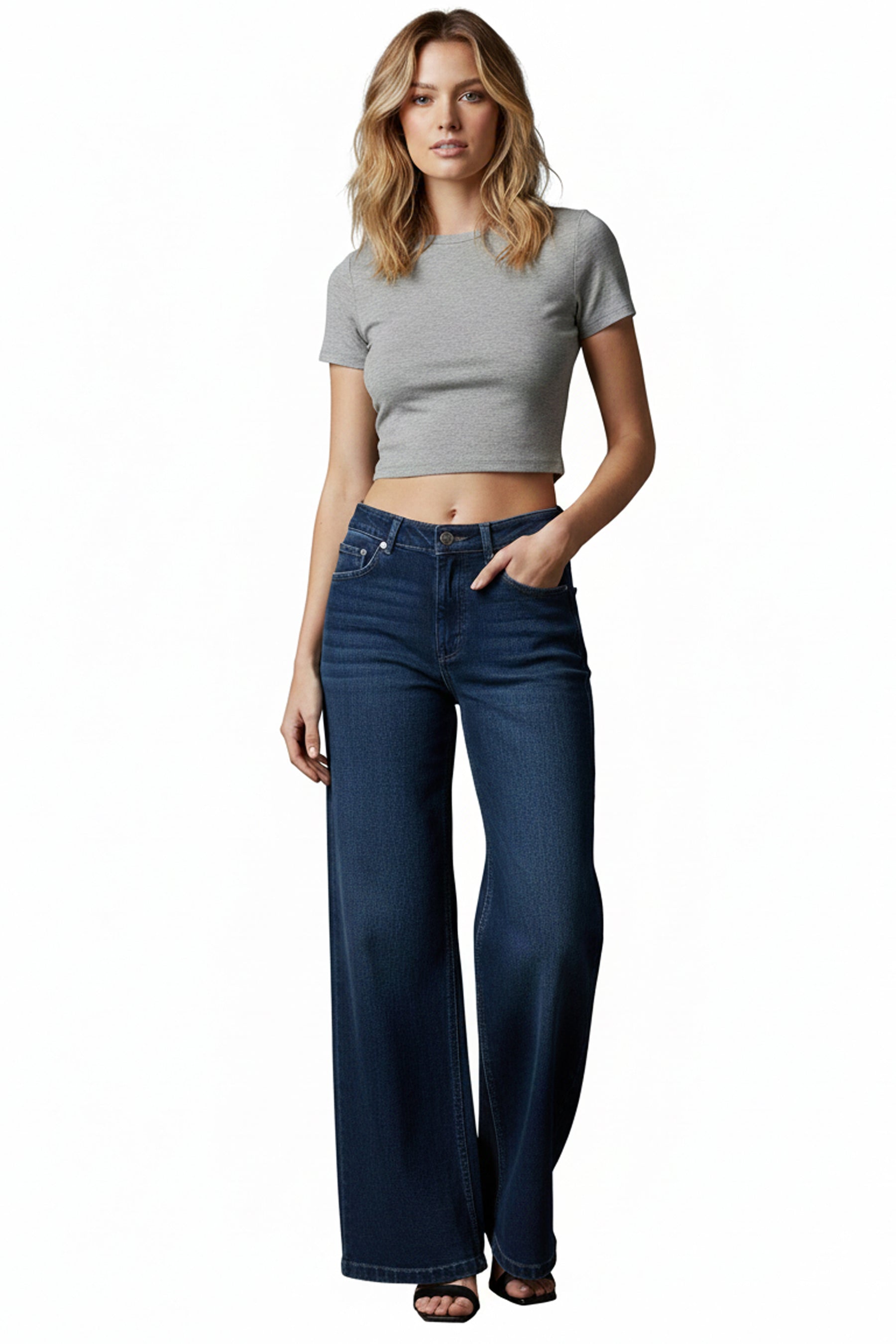 Wide Leg Jeans – Dark Blue