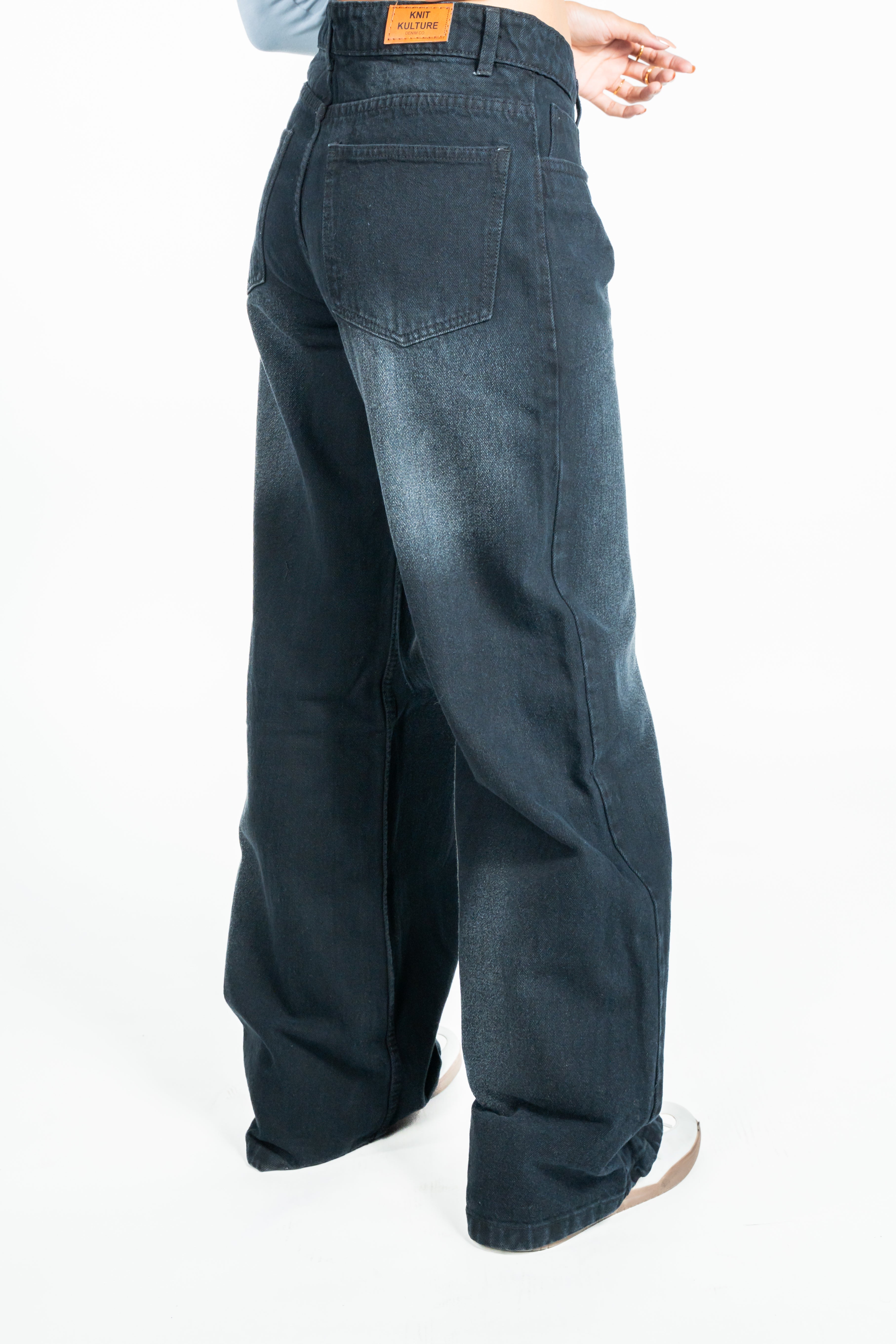 Graphite Drift Wide Leg Jeans