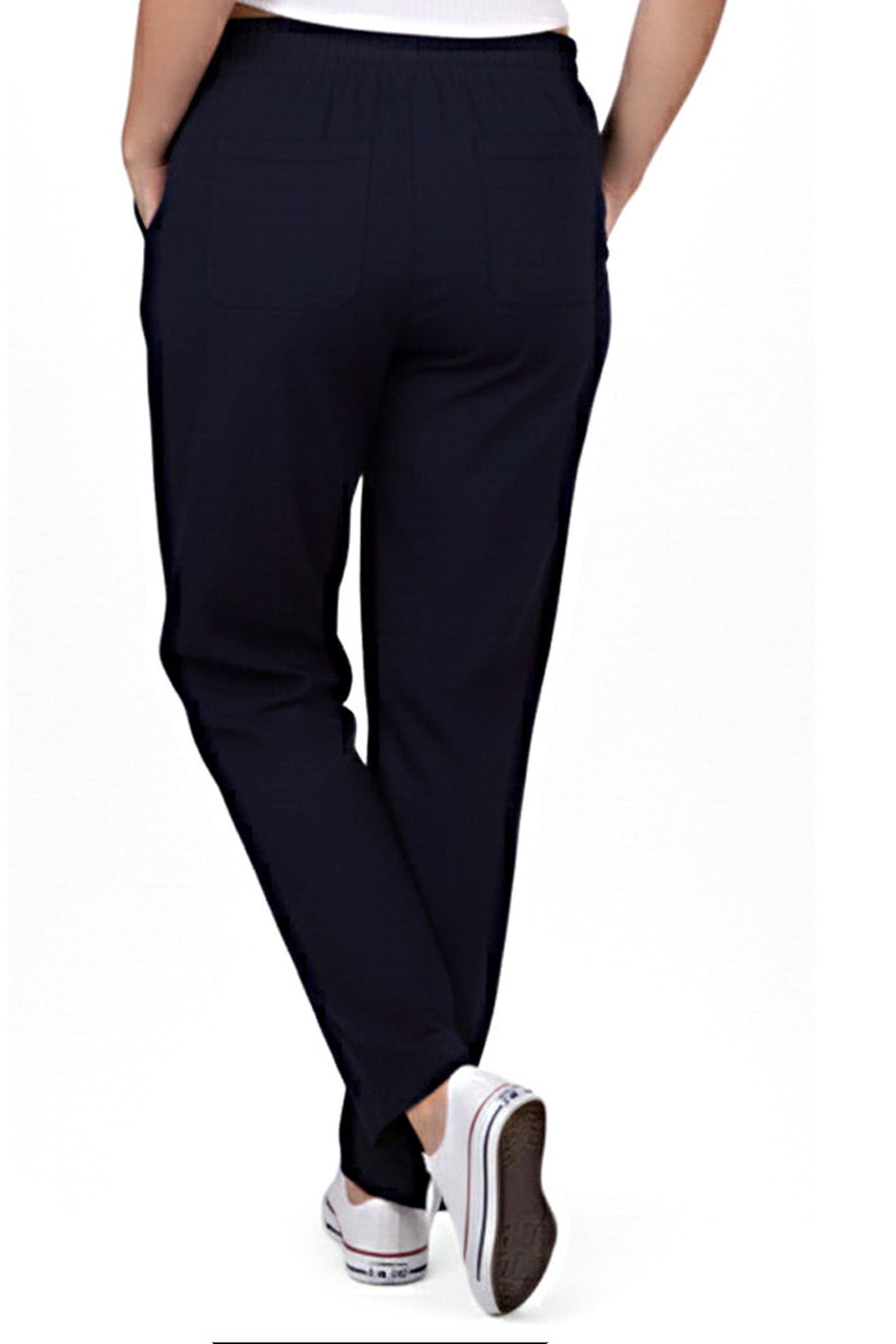 Classic Navy Blue Straight-Fit Track Pant