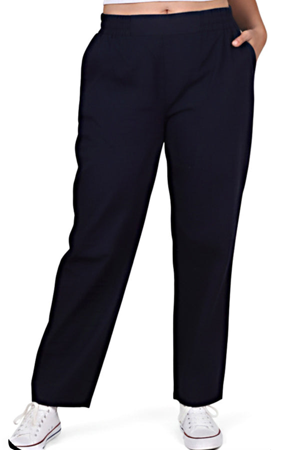 Classic Navy Blue Straight-Fit Track Pant