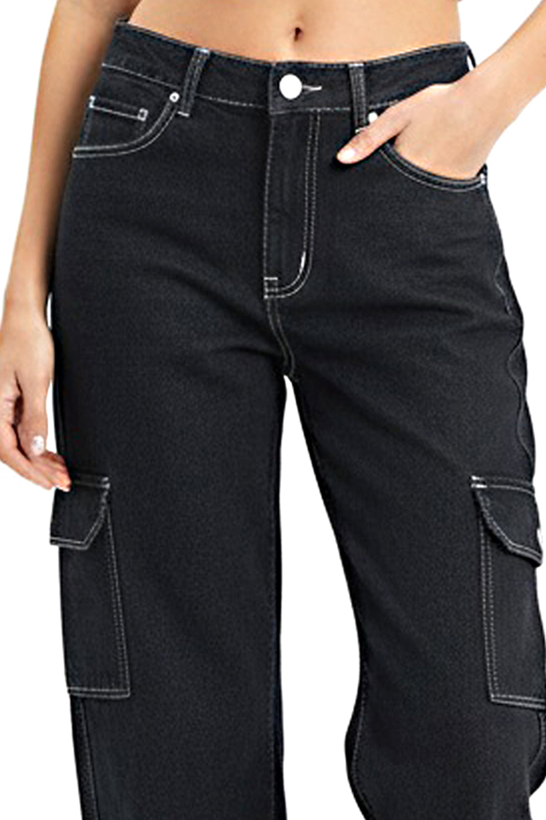 Carbon Black Straight-Fit Denim Jeans
