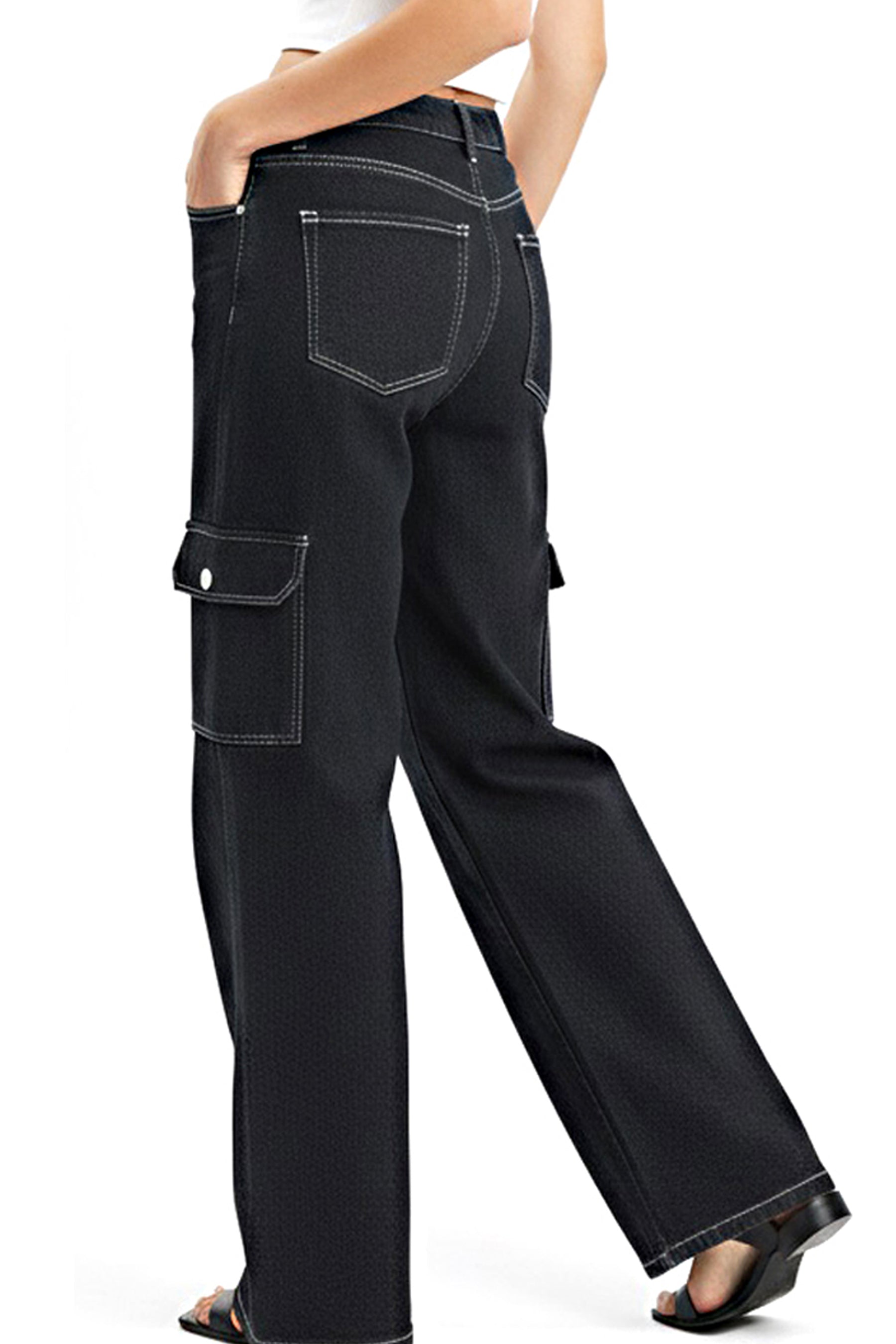 Carbon Black Straight-Fit Denim Jeans