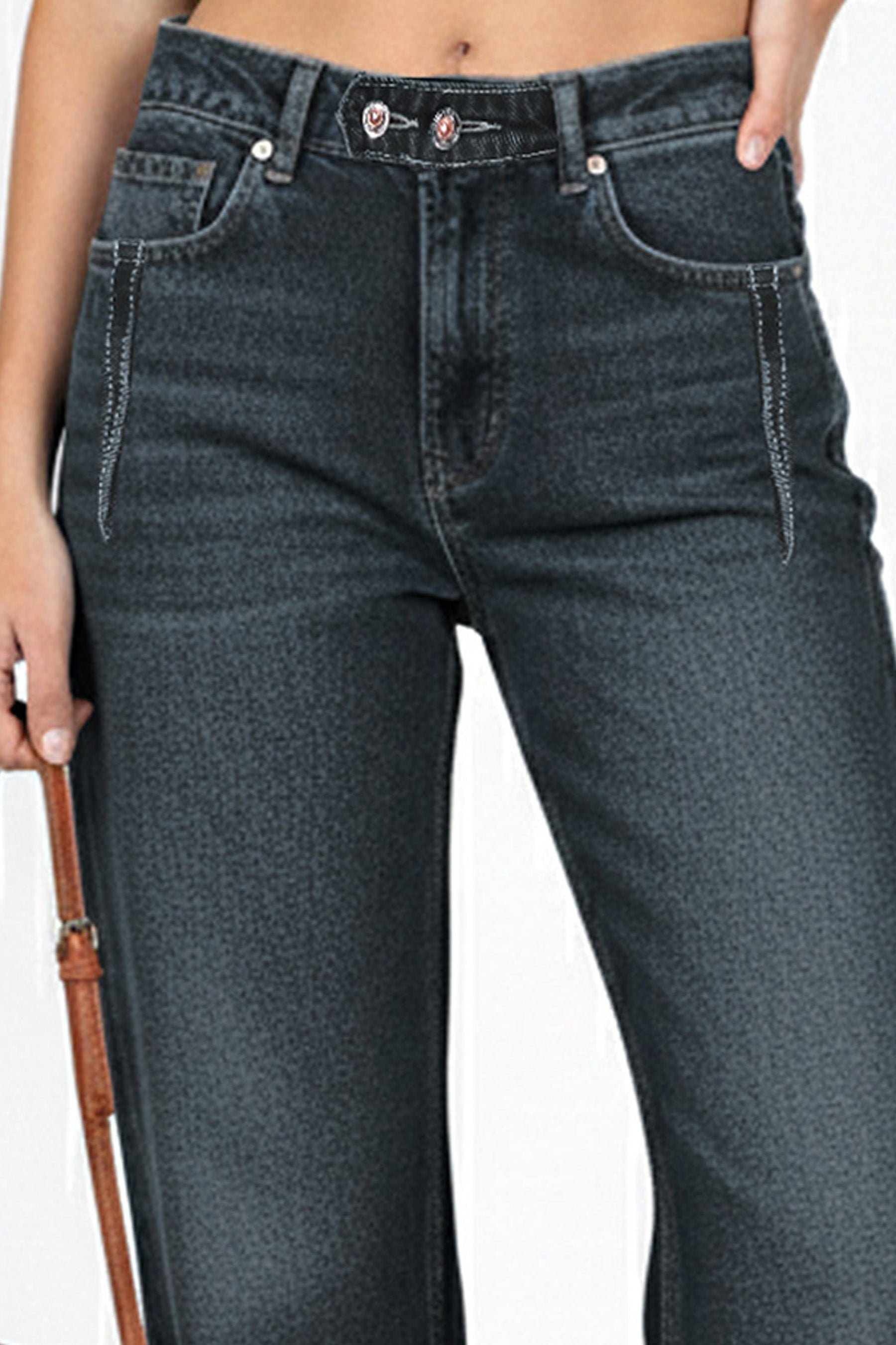 Dark Wash Straight-Fit Denim Jeans