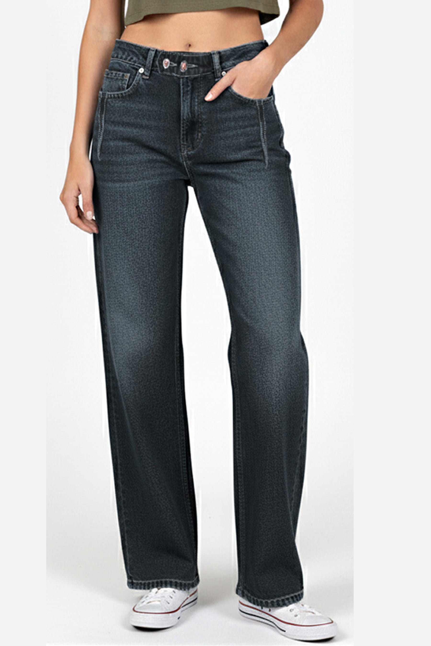 Dark Wash Straight-Fit Denim Jeans