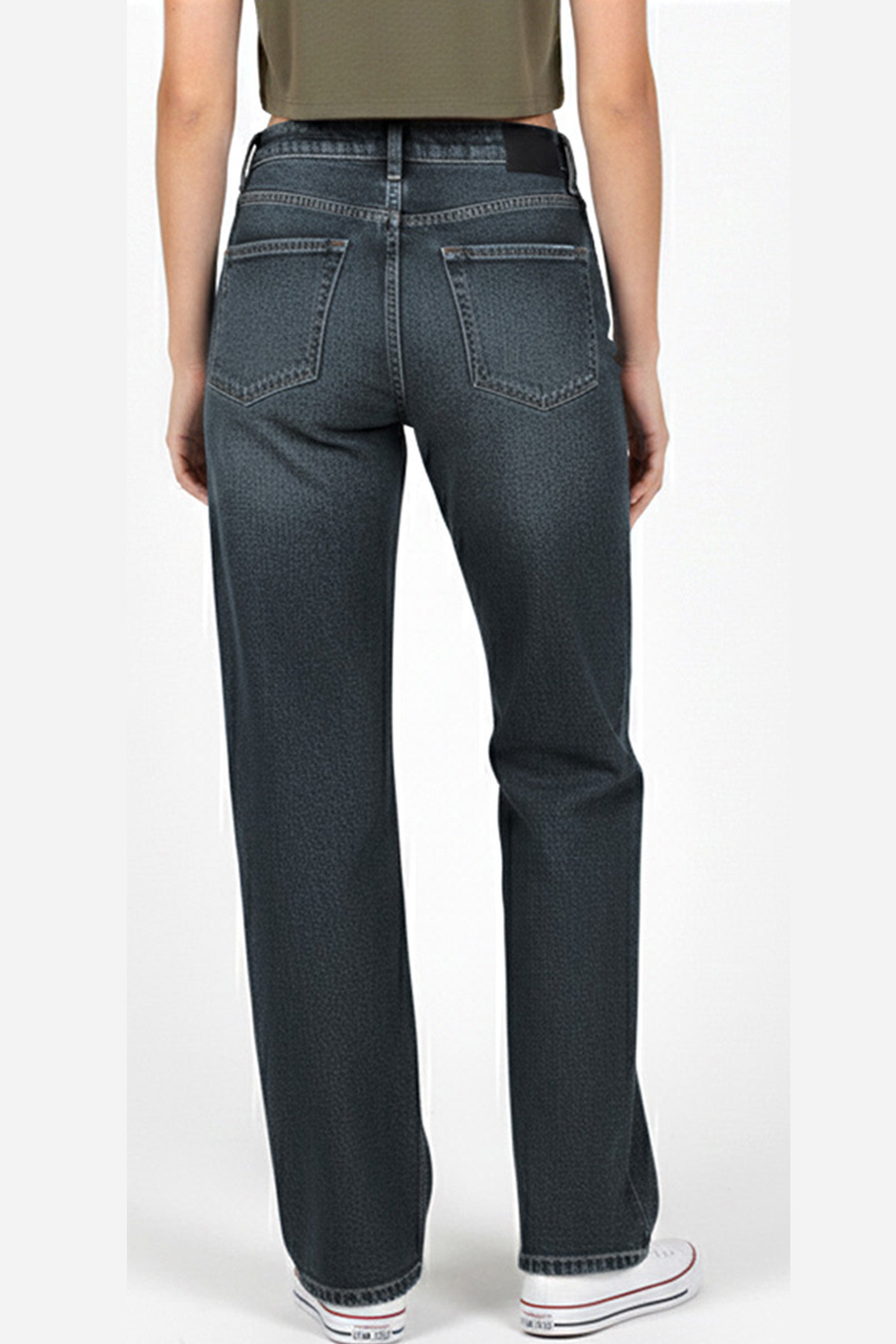Dark Wash Straight-Fit Denim Jeans