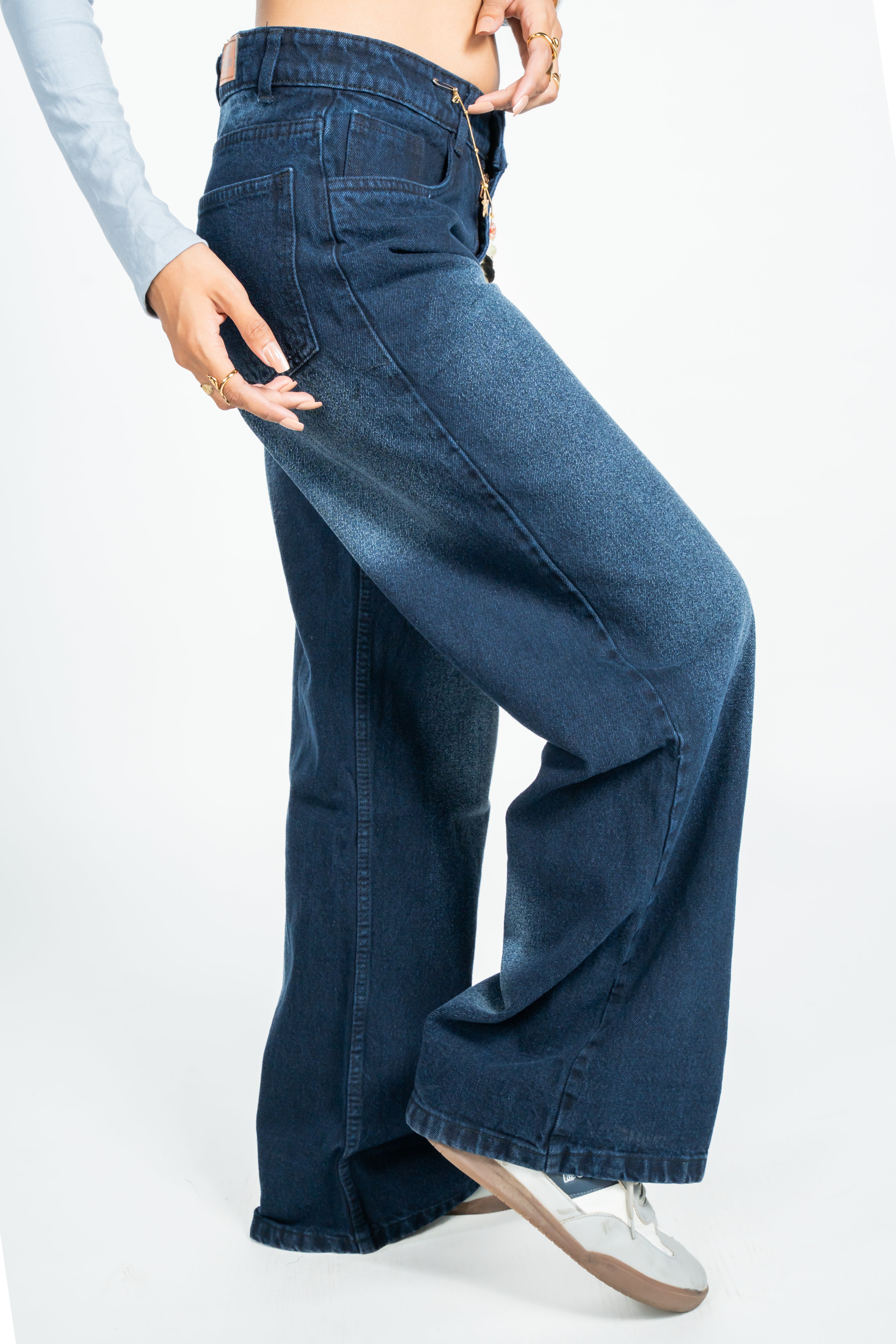 Midnight Fade Wide Leg Jeans
