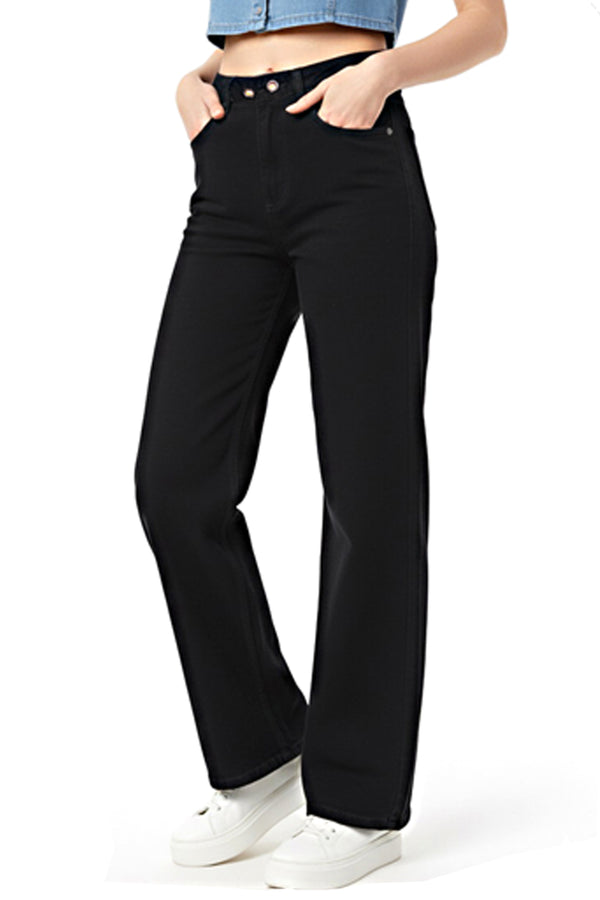 Women’s Black Straight-Fit Denim Jeans