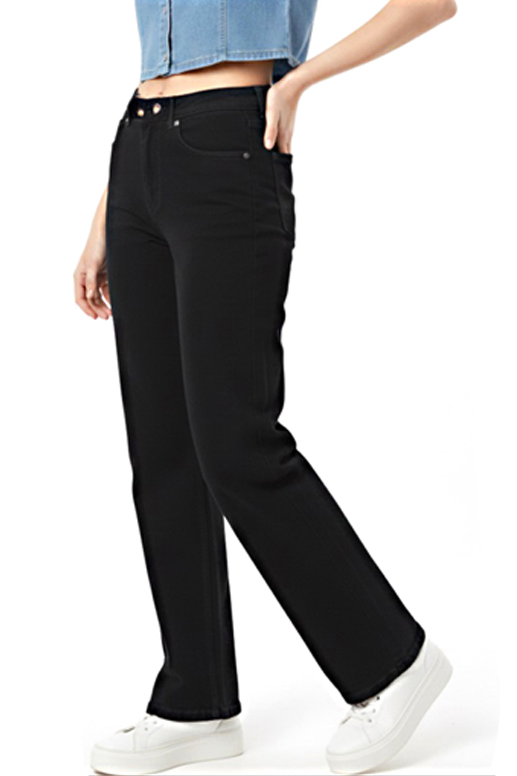 Women’s Black Straight-Fit Denim Jeans