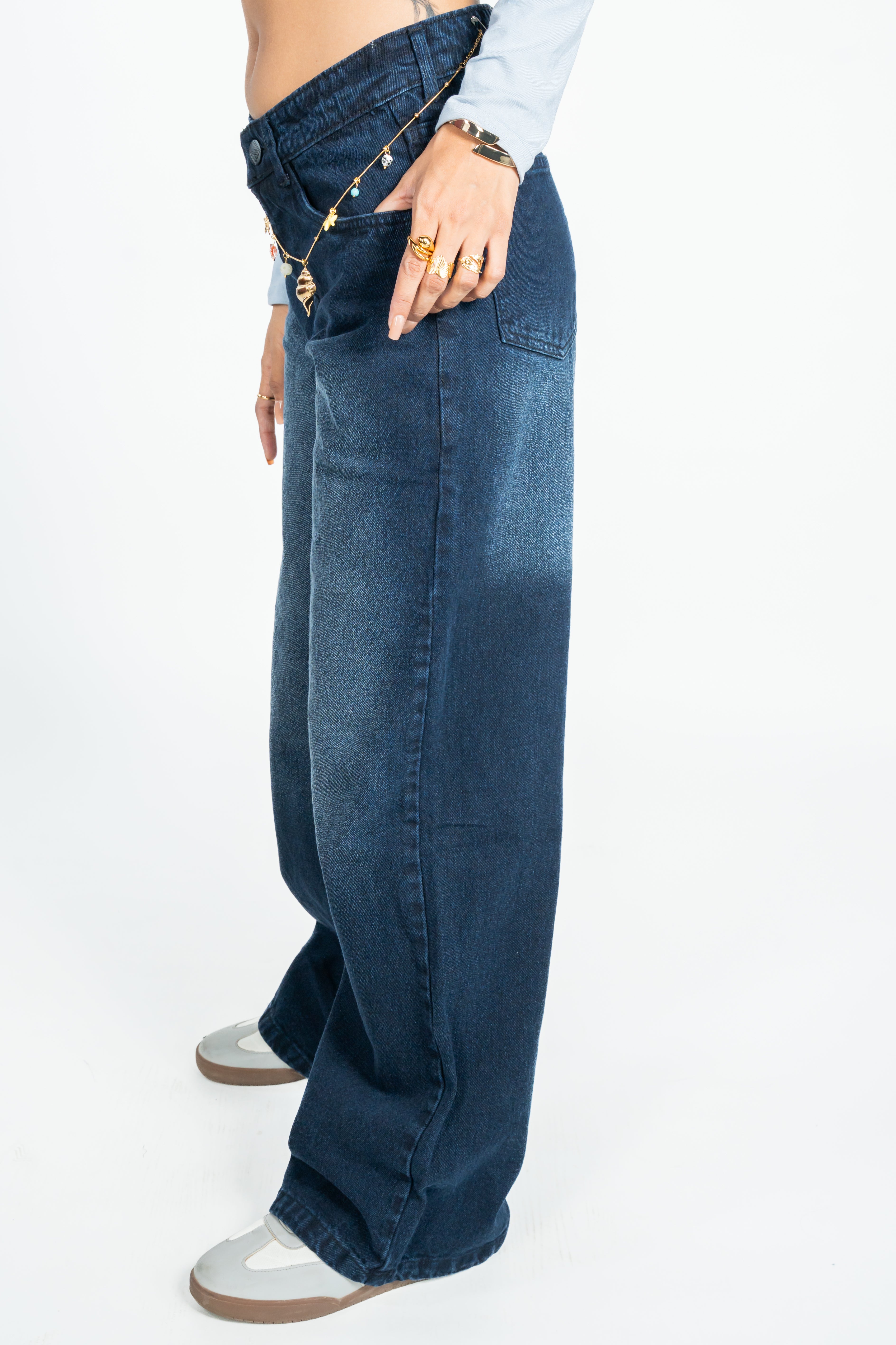 Midnight Fade Wide Leg Jeans
