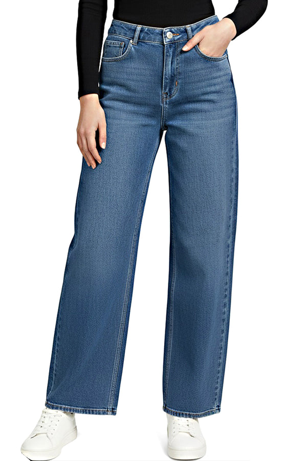 Straight-Fit Denim Jeans – Mid Blue