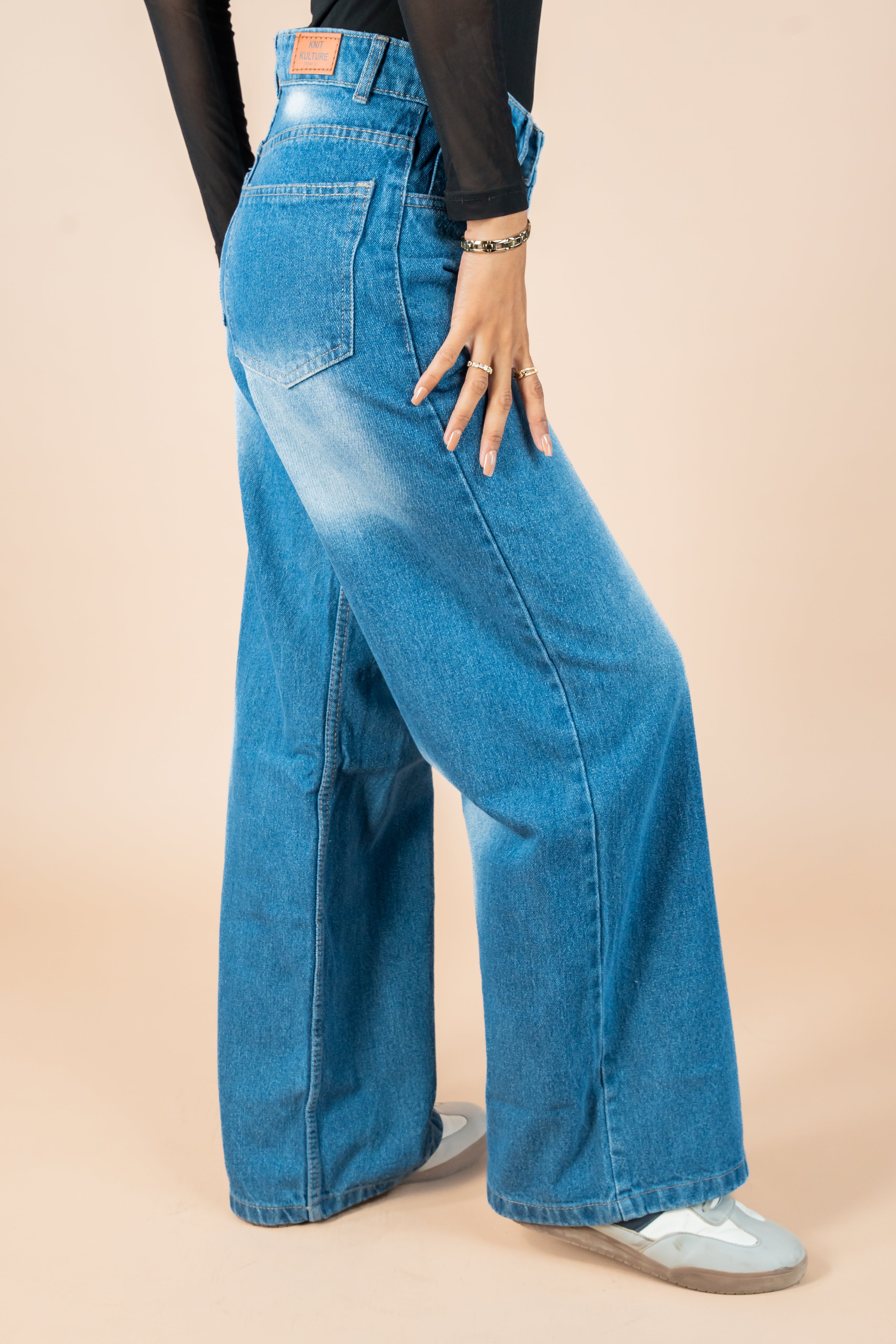 Sky Blue Wide Leg Jeans