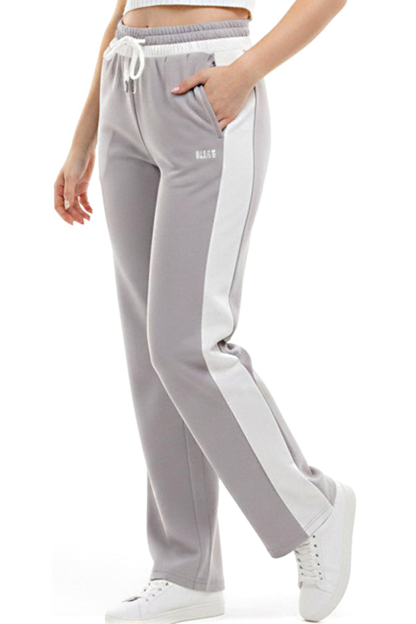 Gray Side-Stripe Track Pant