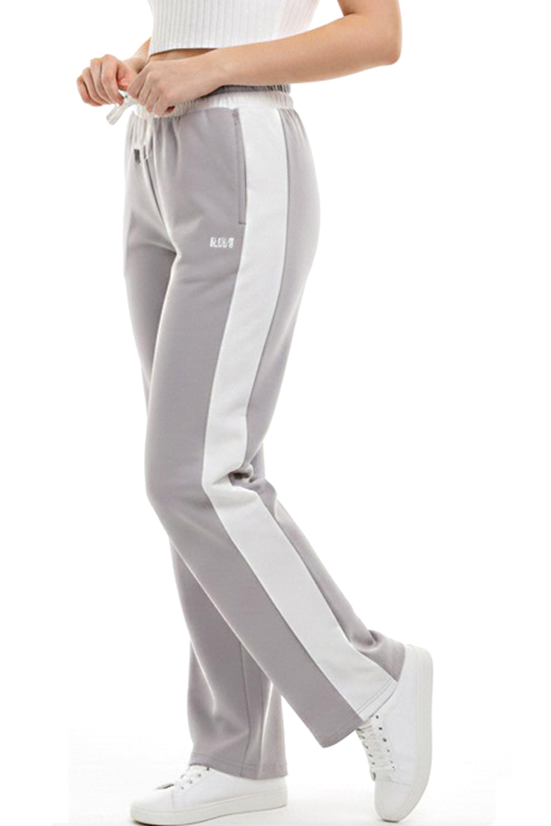 Gray Side-Stripe Track Pant