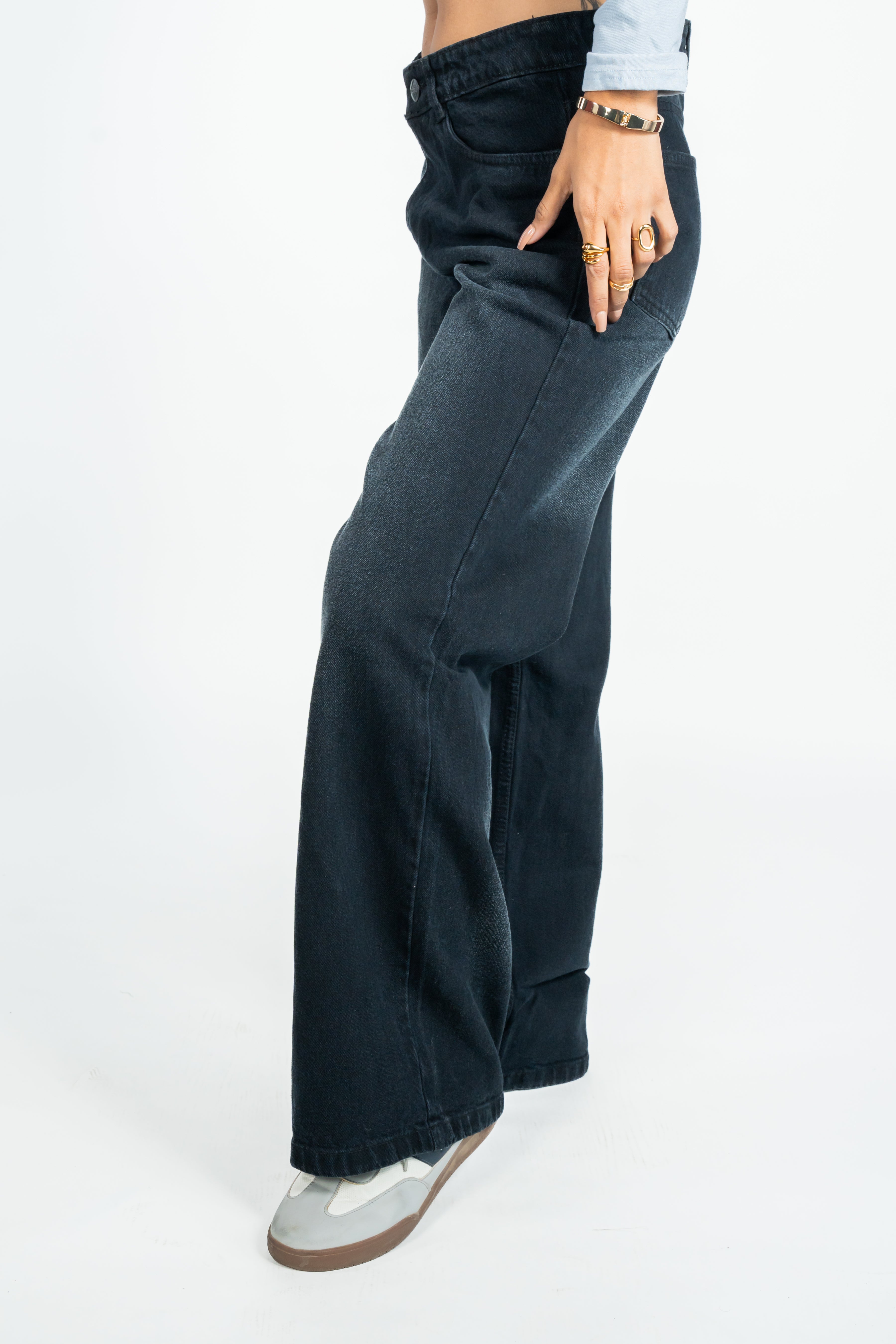 Graphite Drift Wide Leg Jeans
