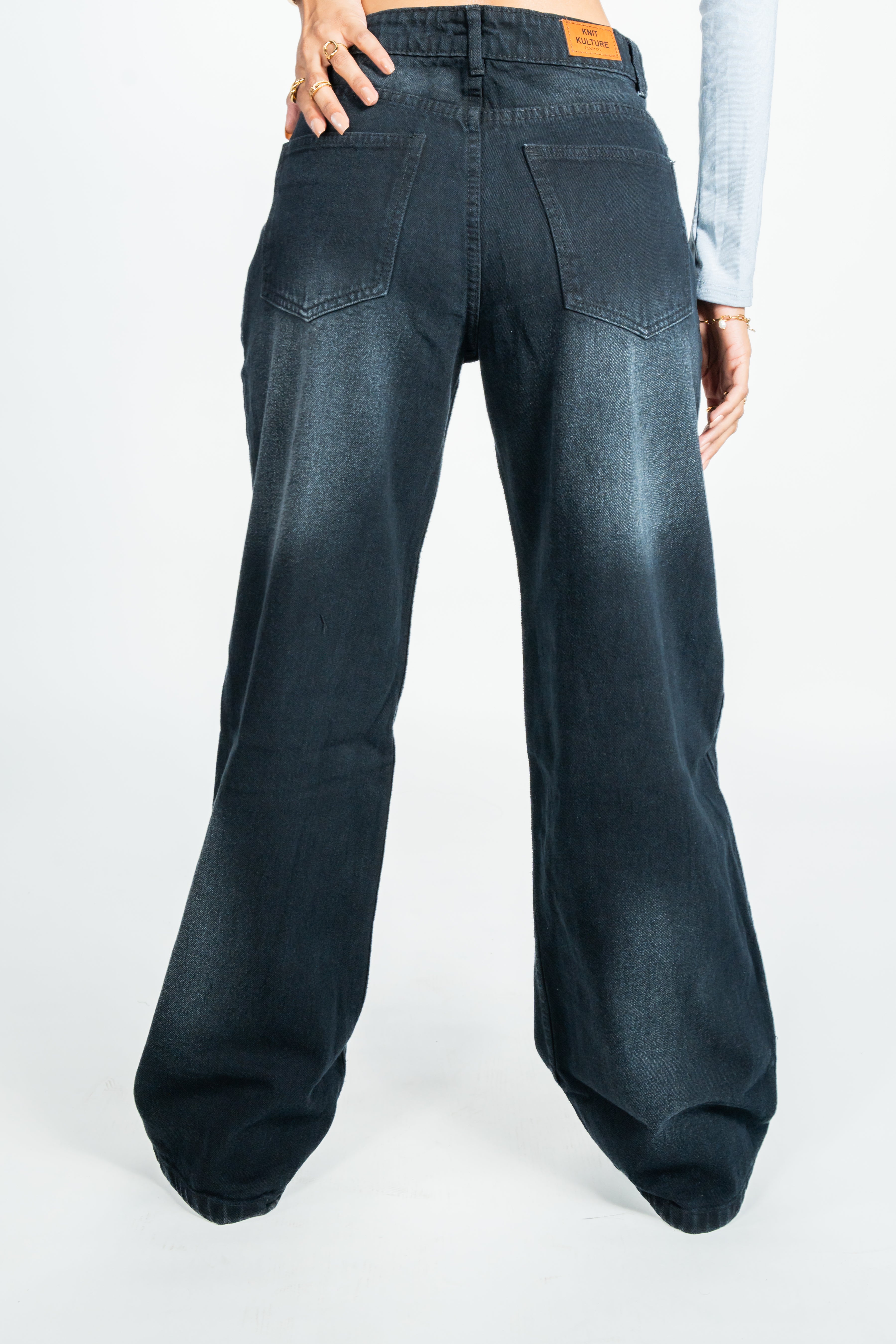 Graphite Drift Wide Leg Jeans