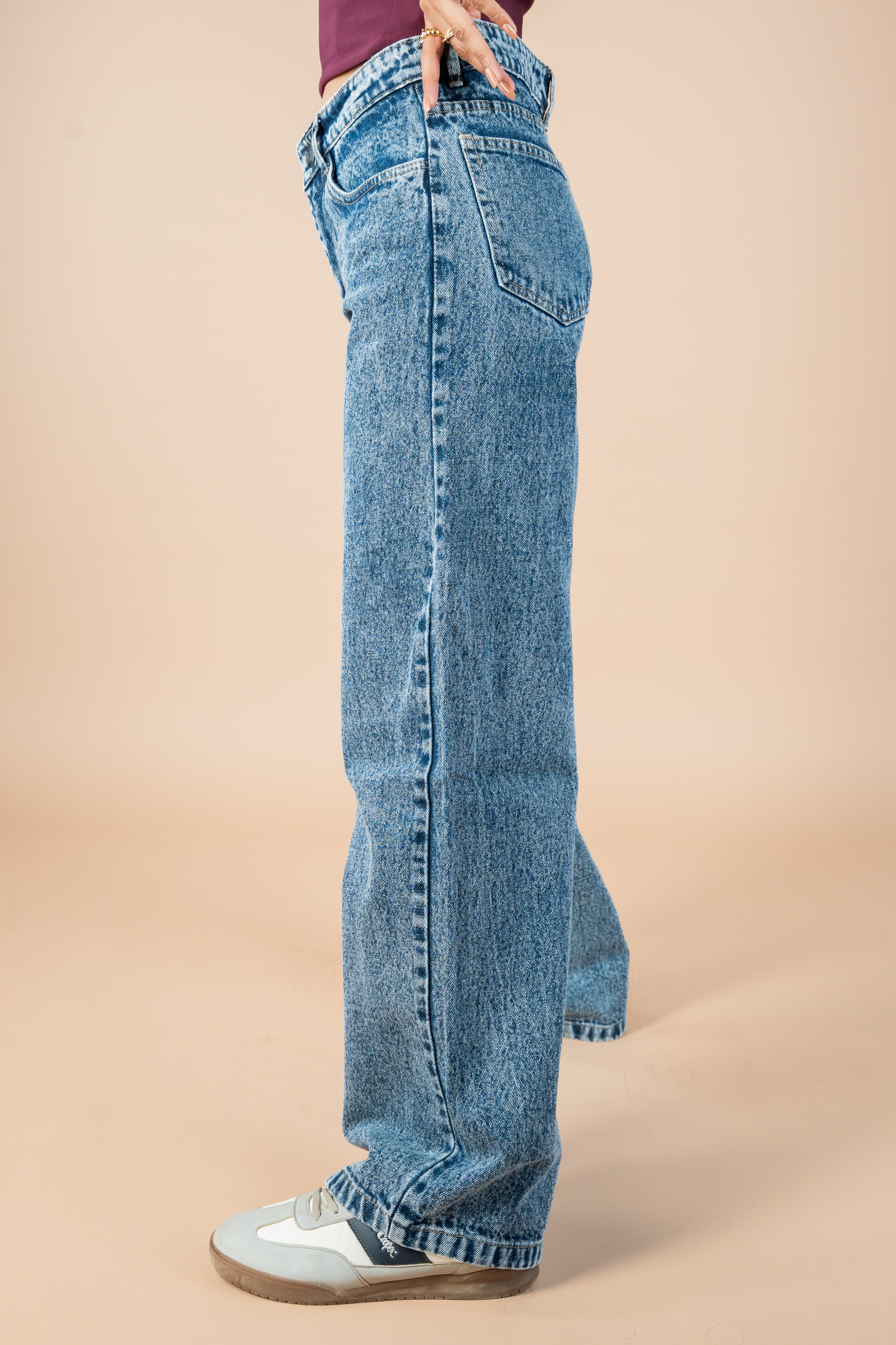 Dust Blue Wide Leg Jeans
