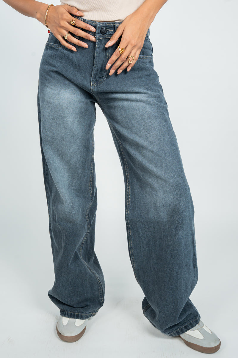 Downtown Washed Grey Jeans