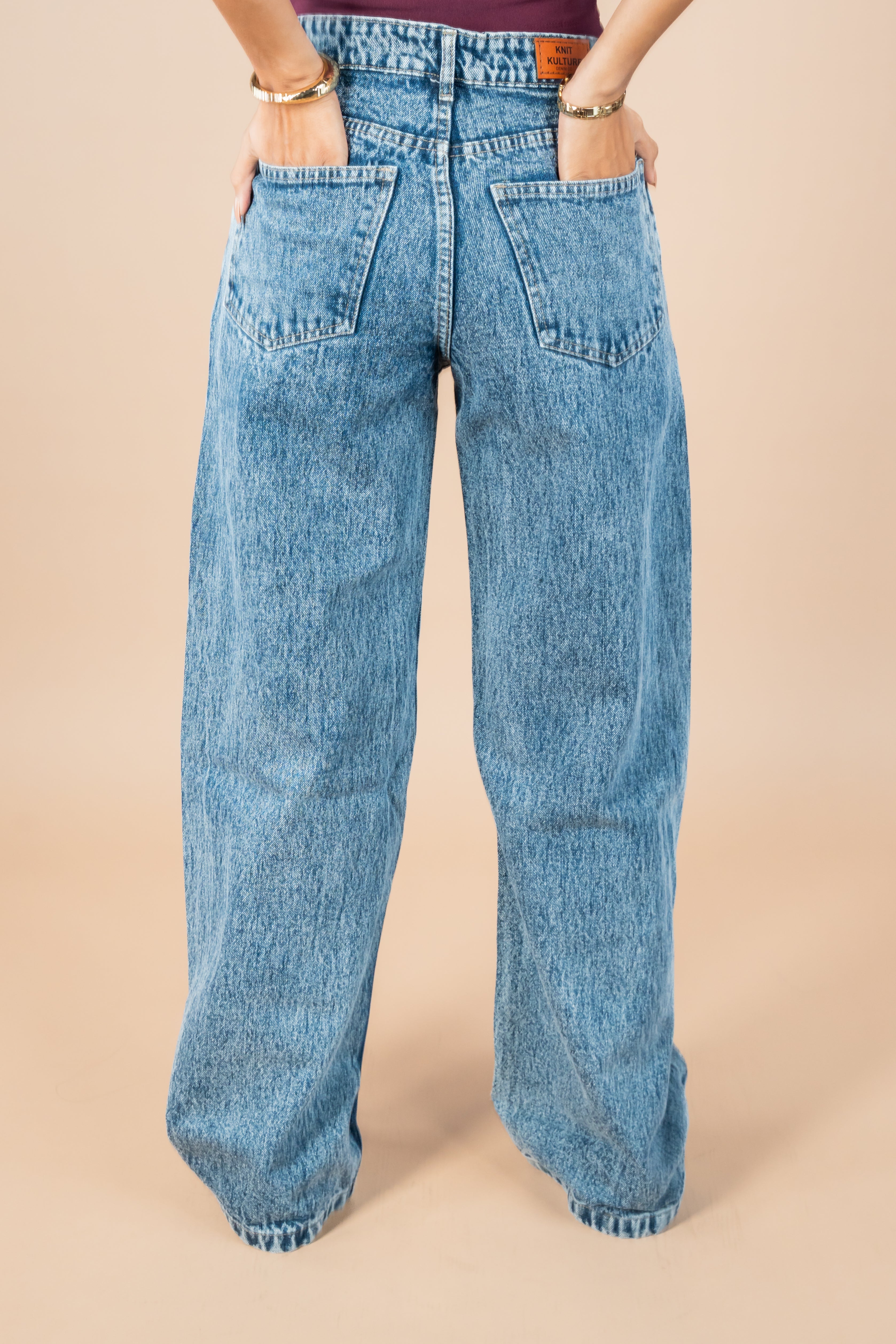 Dust Blue Wide Leg Jeans