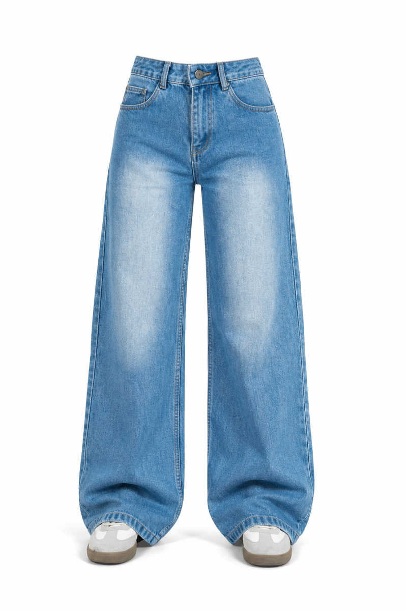 Sky Blue Wide Leg Jeans