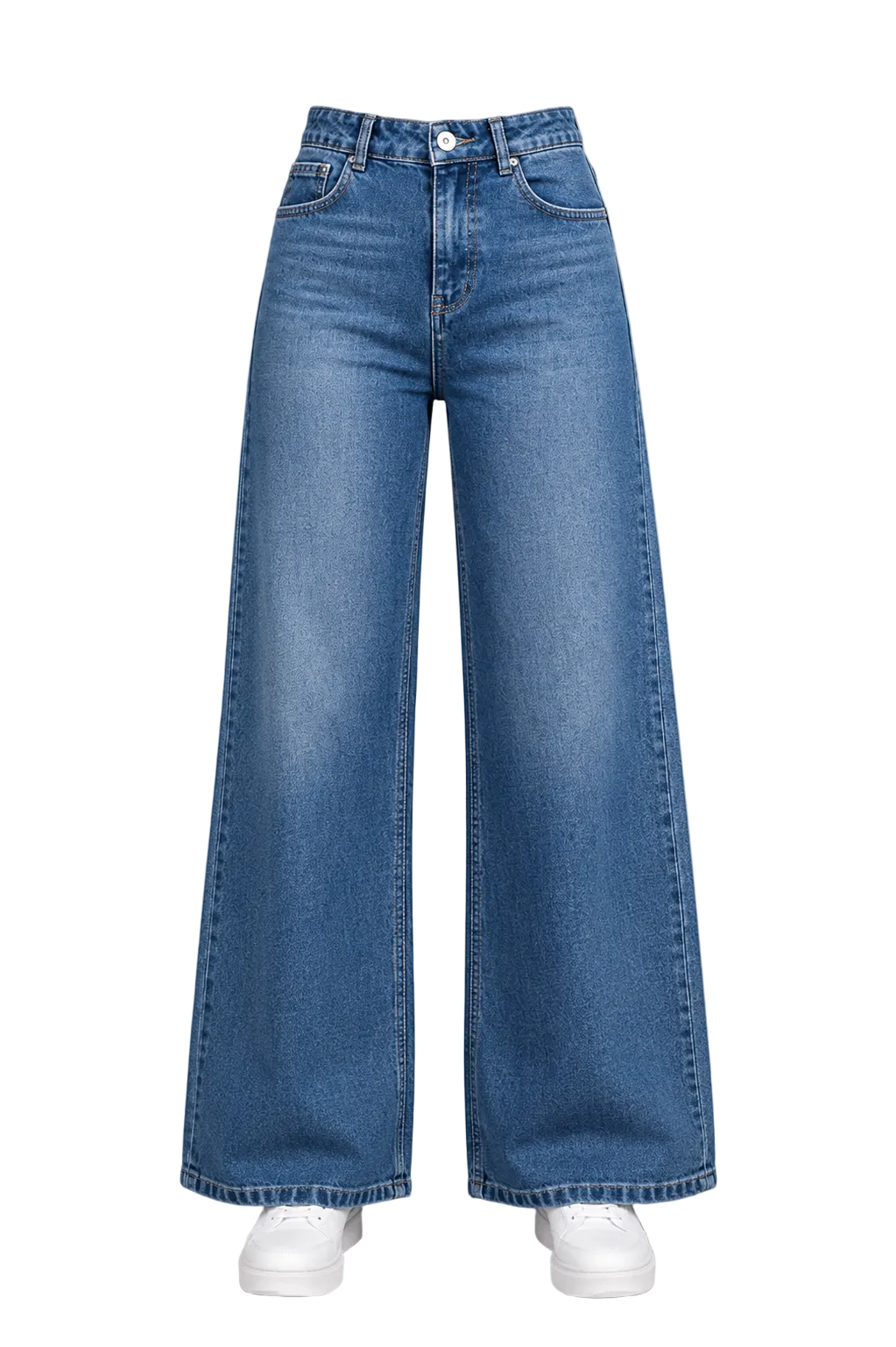 Classic Straight-Fit Jeans – Mid Blue