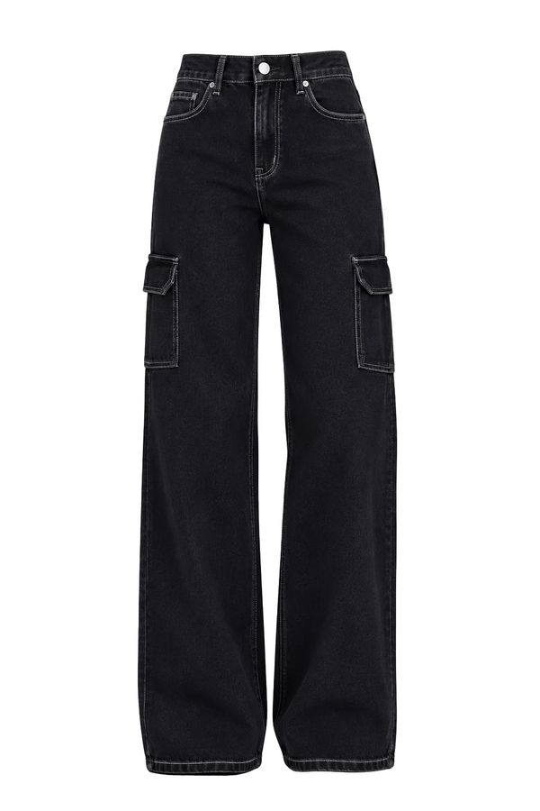 Carbon Black Straight-Fit Denim Jeans