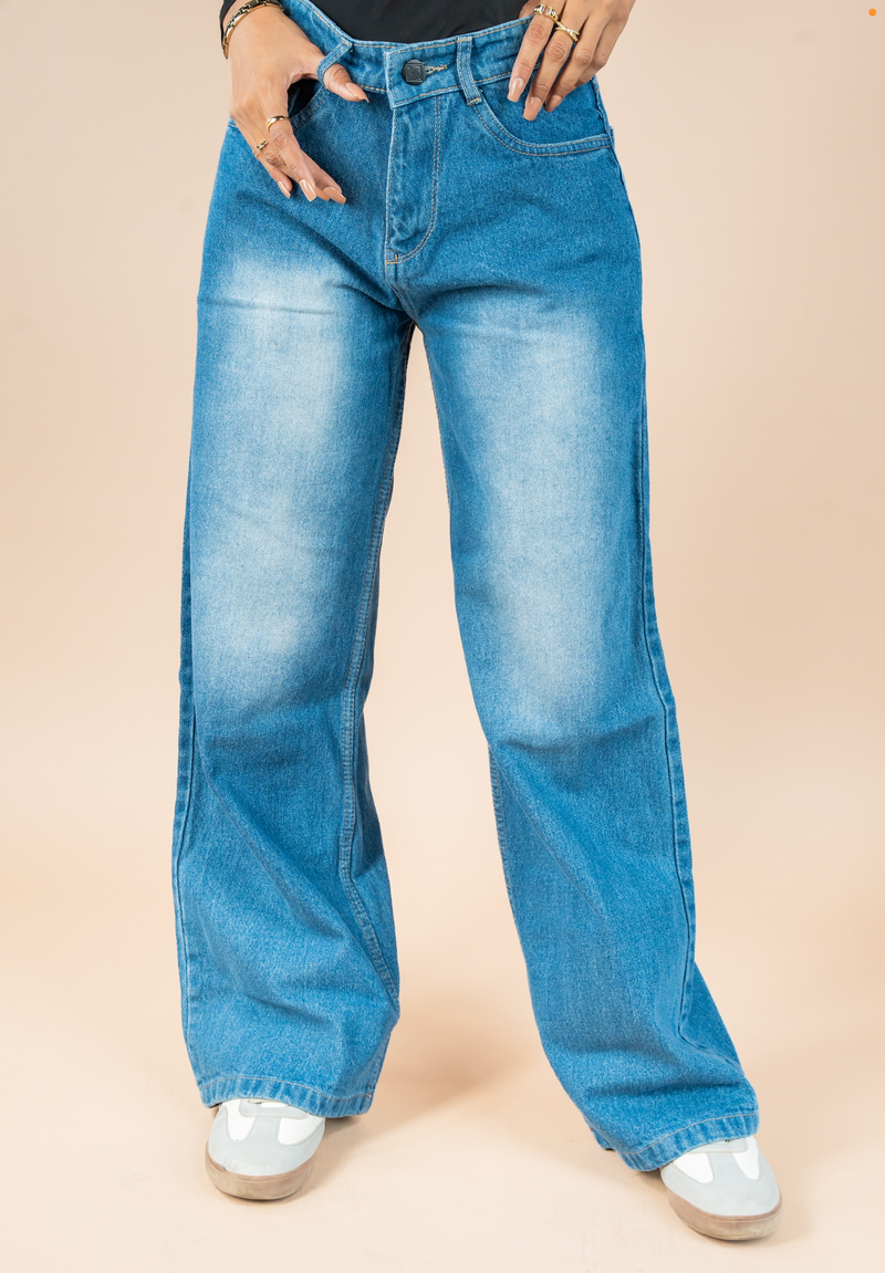 Sky Blue Wide Leg Jeans