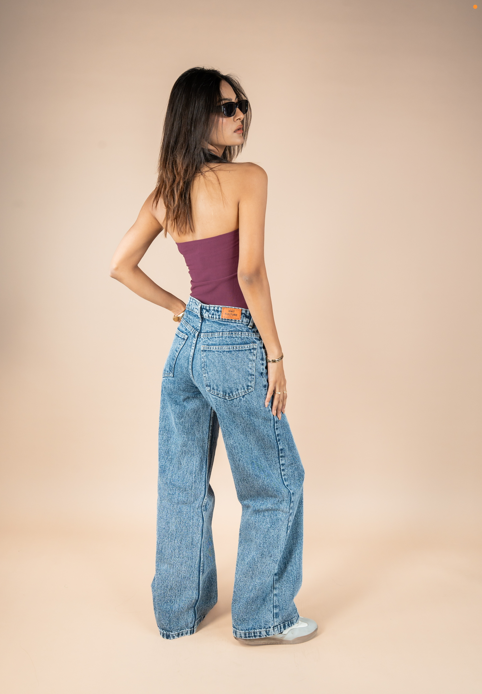 Dust Blue Wide Leg Jeans