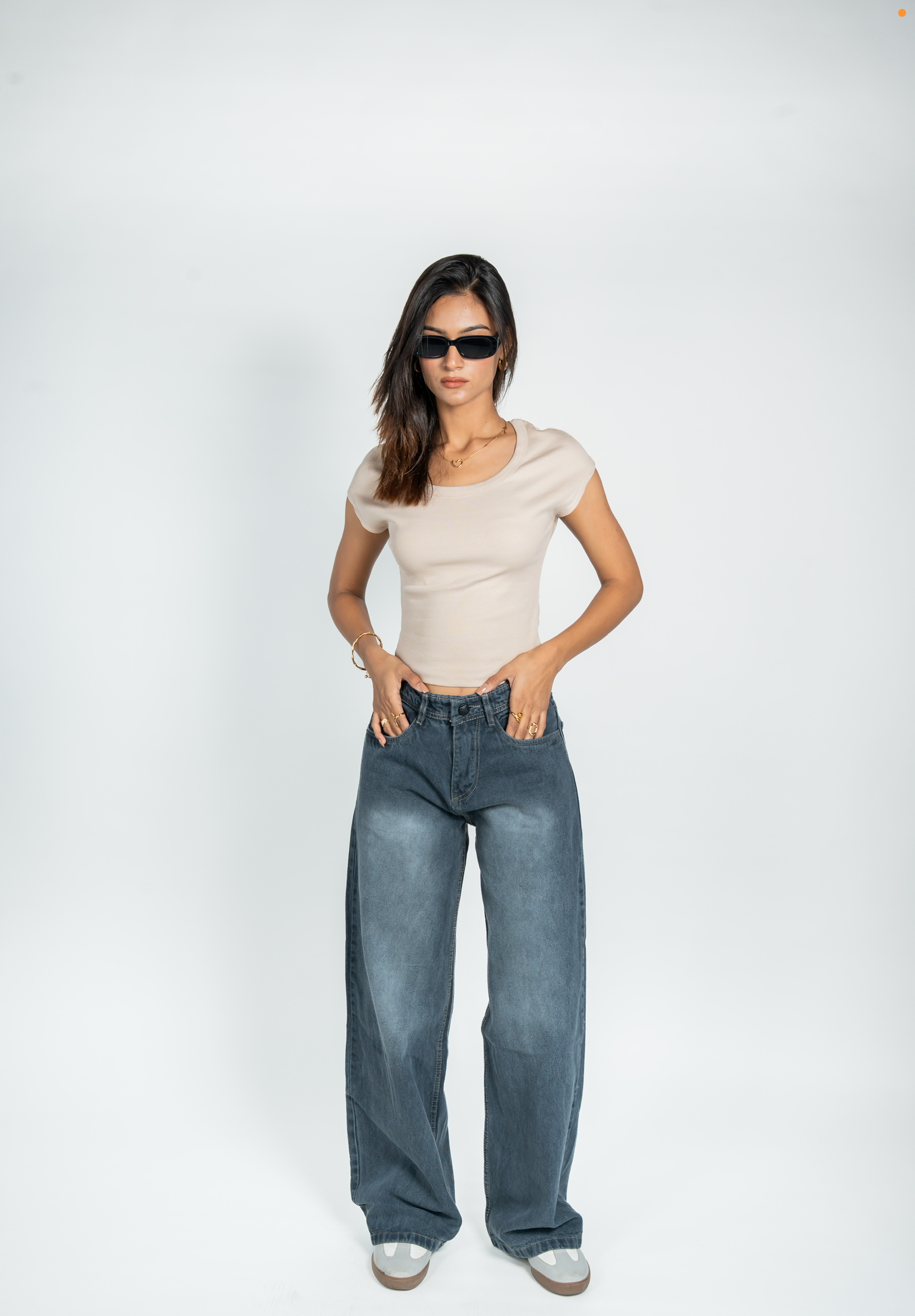 Downtown Washed Grey Jeans