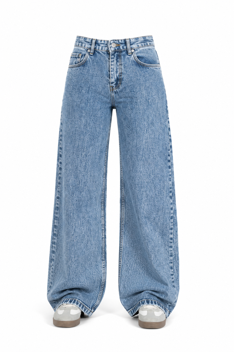 Dust Blue Wide Leg Jeans