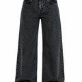 Charcoal Washed Wide Leg Jeans